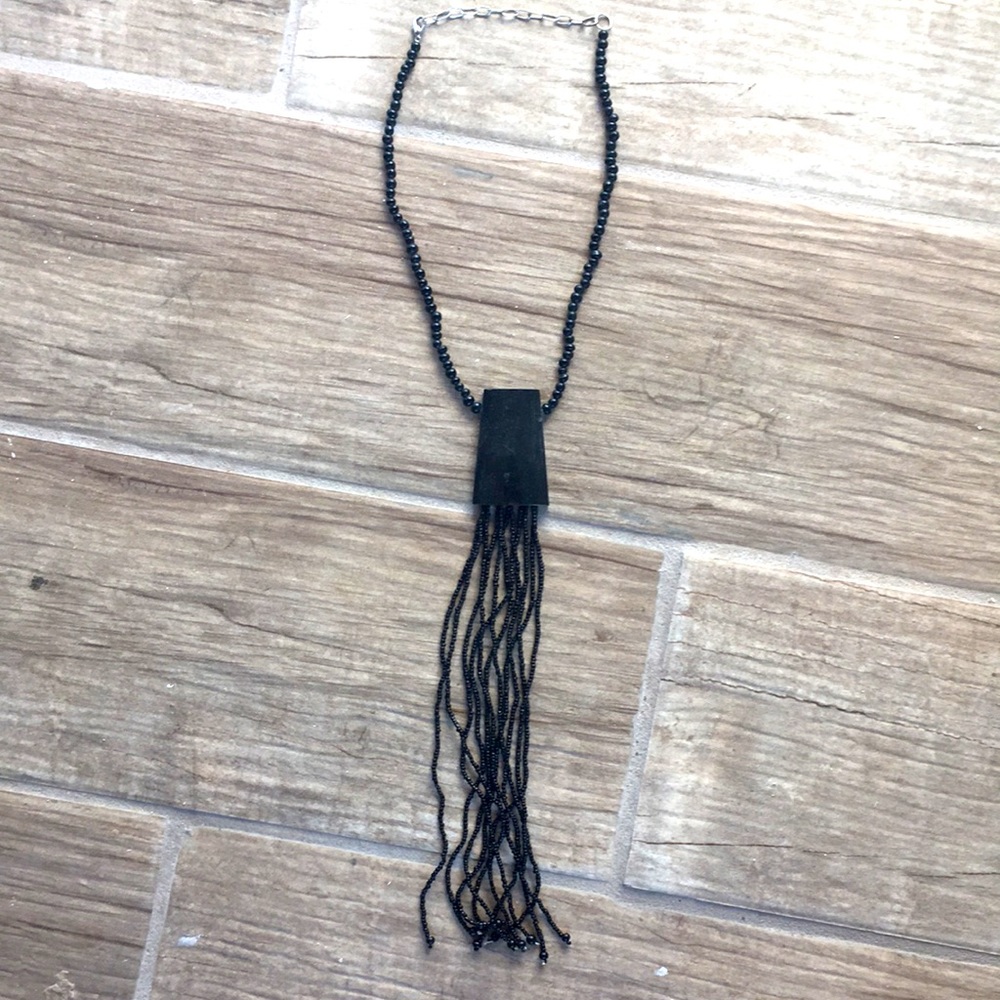 Vintage carved bone & bead necklace